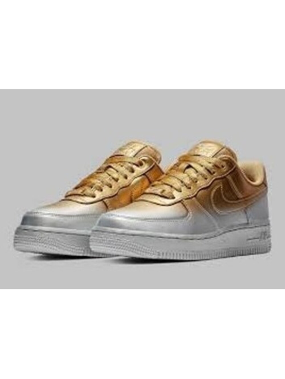Nike Air Force 1 AF1 Low Lux Metallic Gold Silver Platinum Gradiant Women 6 36.5 - Picture 1 of 14